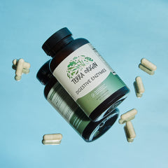 Vegan badge on Terra Origin Digestive Enzymes