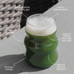 Spirulina and leafy greens in Terra Origin Healthy Greens blend