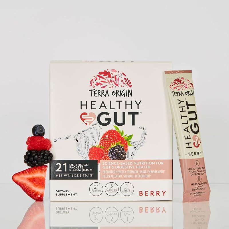 On-the-go packaging of Terra Origin Healthy Gut Stick Packs