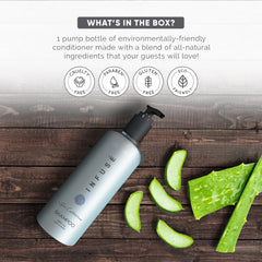 Terra Pure Infuse shampoo bottle in hotel guest bathroom setup