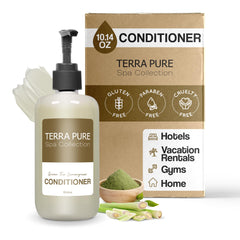 Terra Pure Spa conditioner bottle front view, ideal hotel amenity for guest comfort