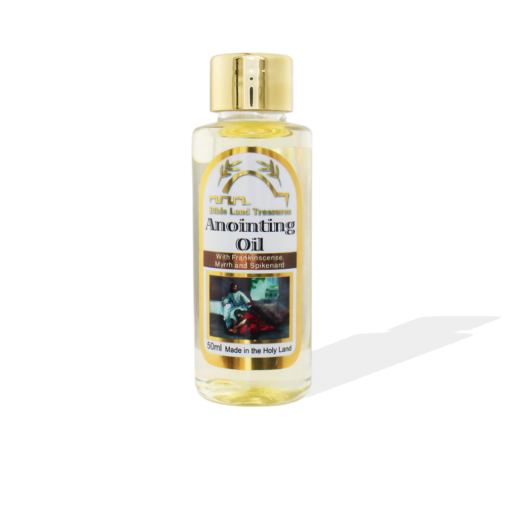 TerraSantaStore Bible Land Treasures Temple Oil bottle for anointing and blessing rituals.