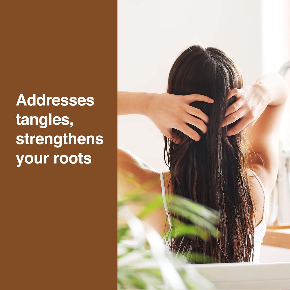 TERRAFIQUE Keratin Serum applied to damp hair for detangling.
