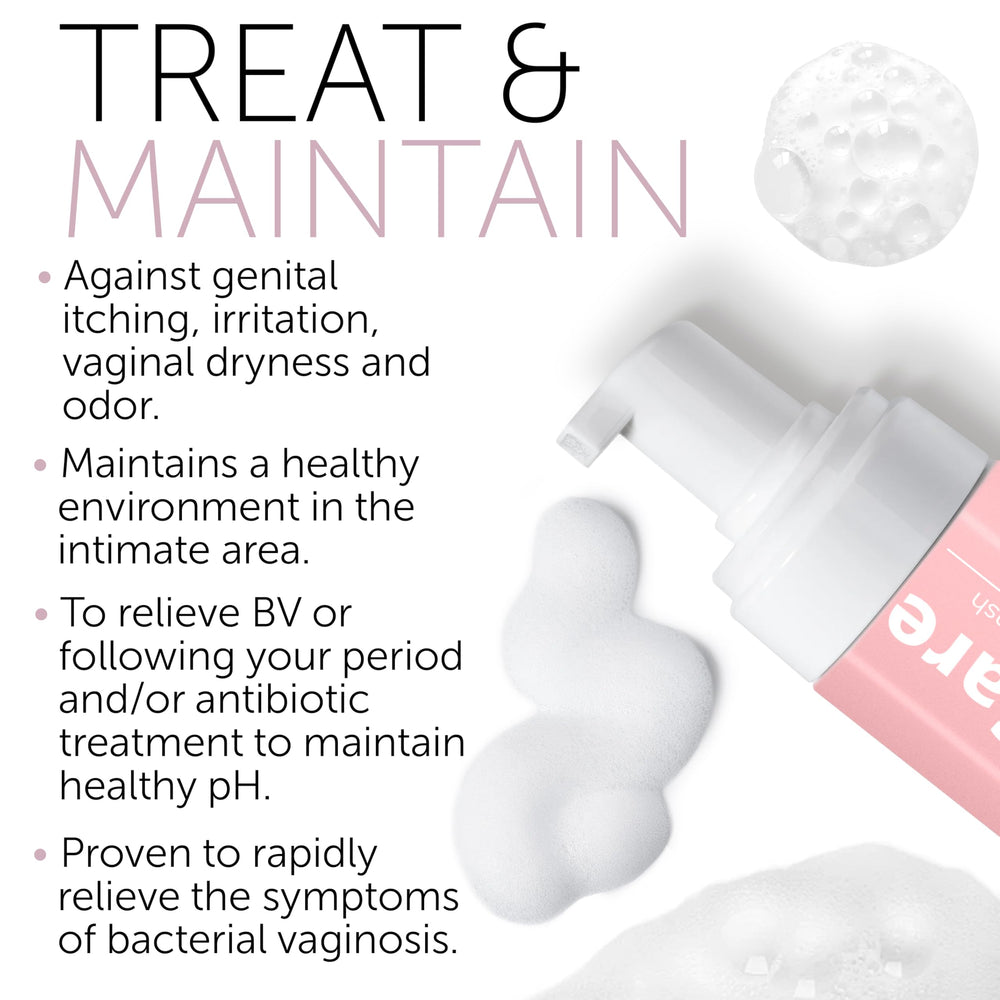 Terramed Just Think Comfort feminine wash foamy texture suggesting gentle cleansing
