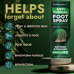 Terramed Just Think Comfort fast-absorbing spray ready to apply between toes.