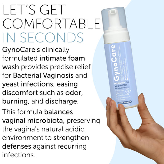 Terramed Just Think Comfort feminine wash bottle pour – easy application for fresh, comfortable skin.