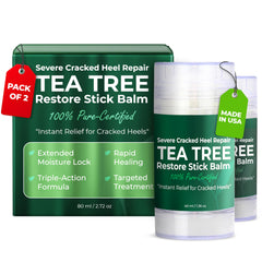 Terramed Just Think Comfort foot balm stick in action for mess-free hydration on dry feet.