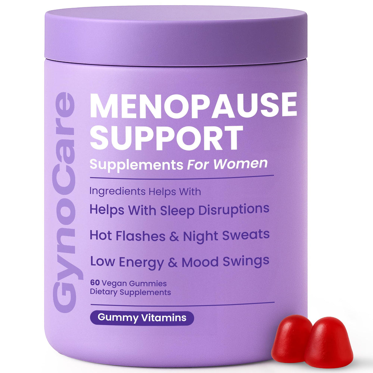 Terramed Just Think Comfort hot flashes gummies on bottle suggesting hormone-free relief