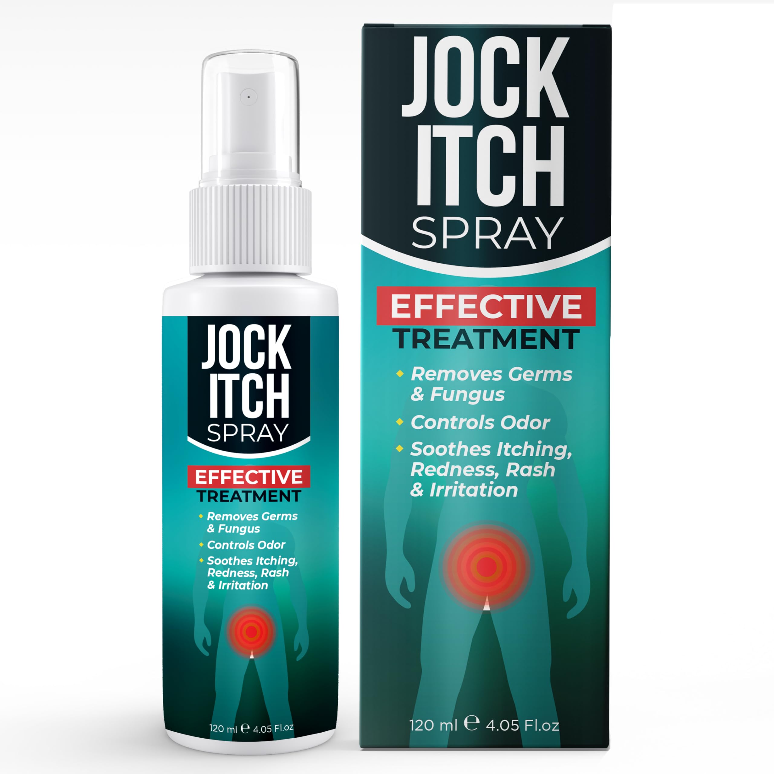 Terramed Just Think Comfort jock itch spray bottle ready for fast-relief application.
