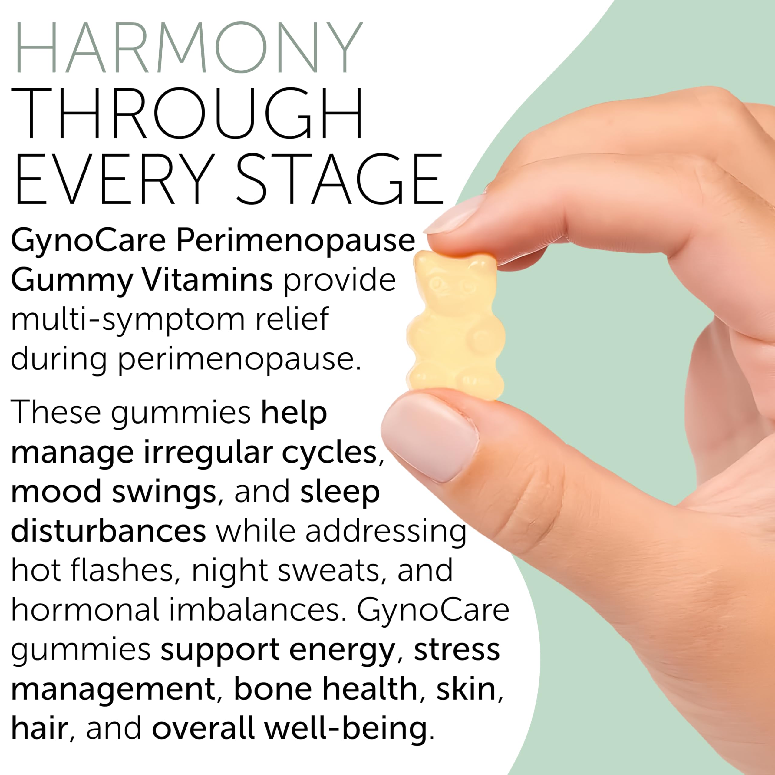 Terramed Just Think Comfort perimenopause gummies closeup ideal for easy daily intake.