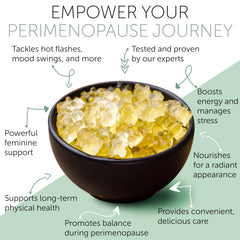 Terramed Just Think Comfort perimenopause gummies on a clean surface signaling convenient sleep support.