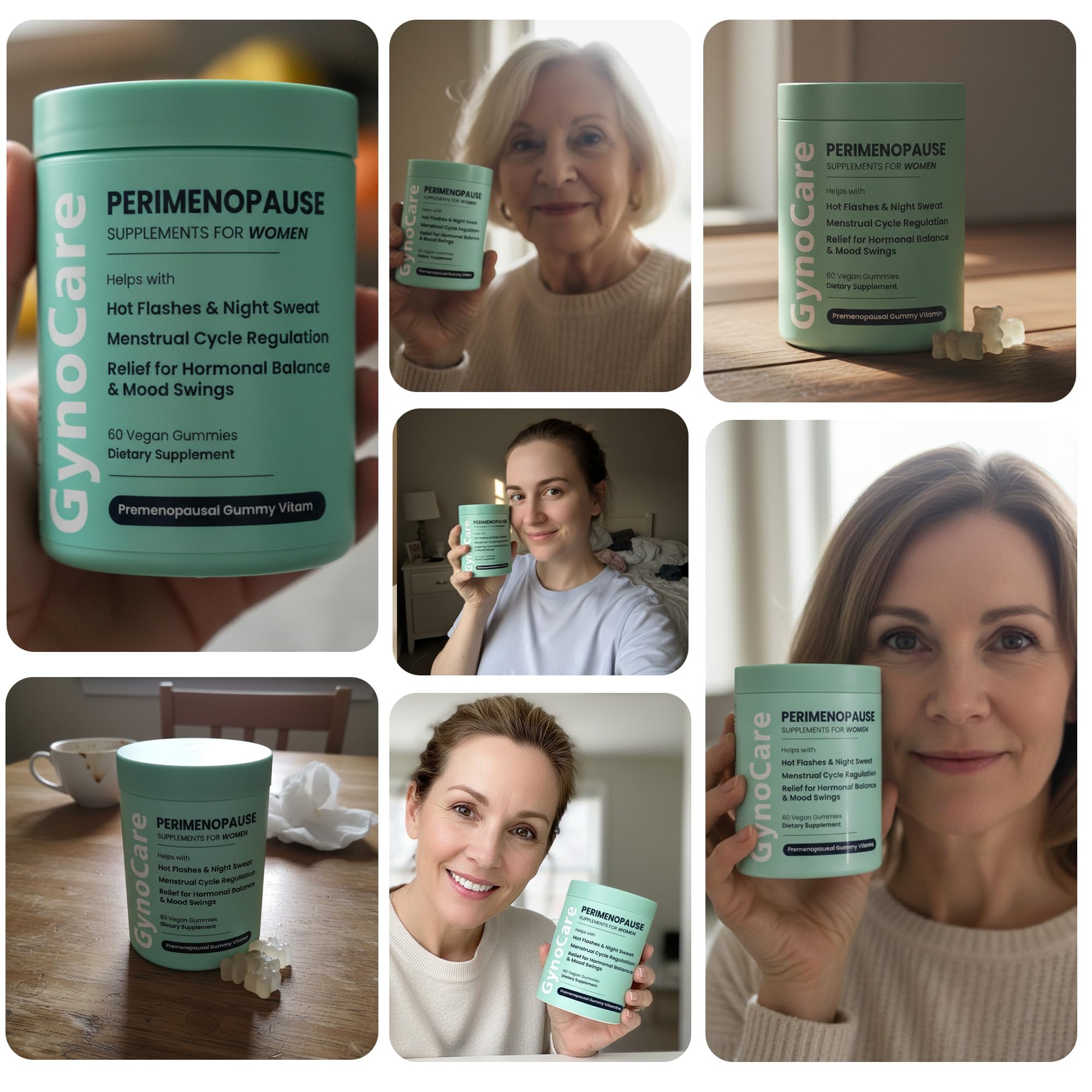 Terramed Just Think Comfort perimenopause bottle paired with glass for mood stabilization routine.