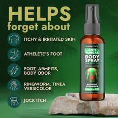 Terramed Just Think Comfort Tea Tree Body Spray spray-dispense action shows quick cooling relief