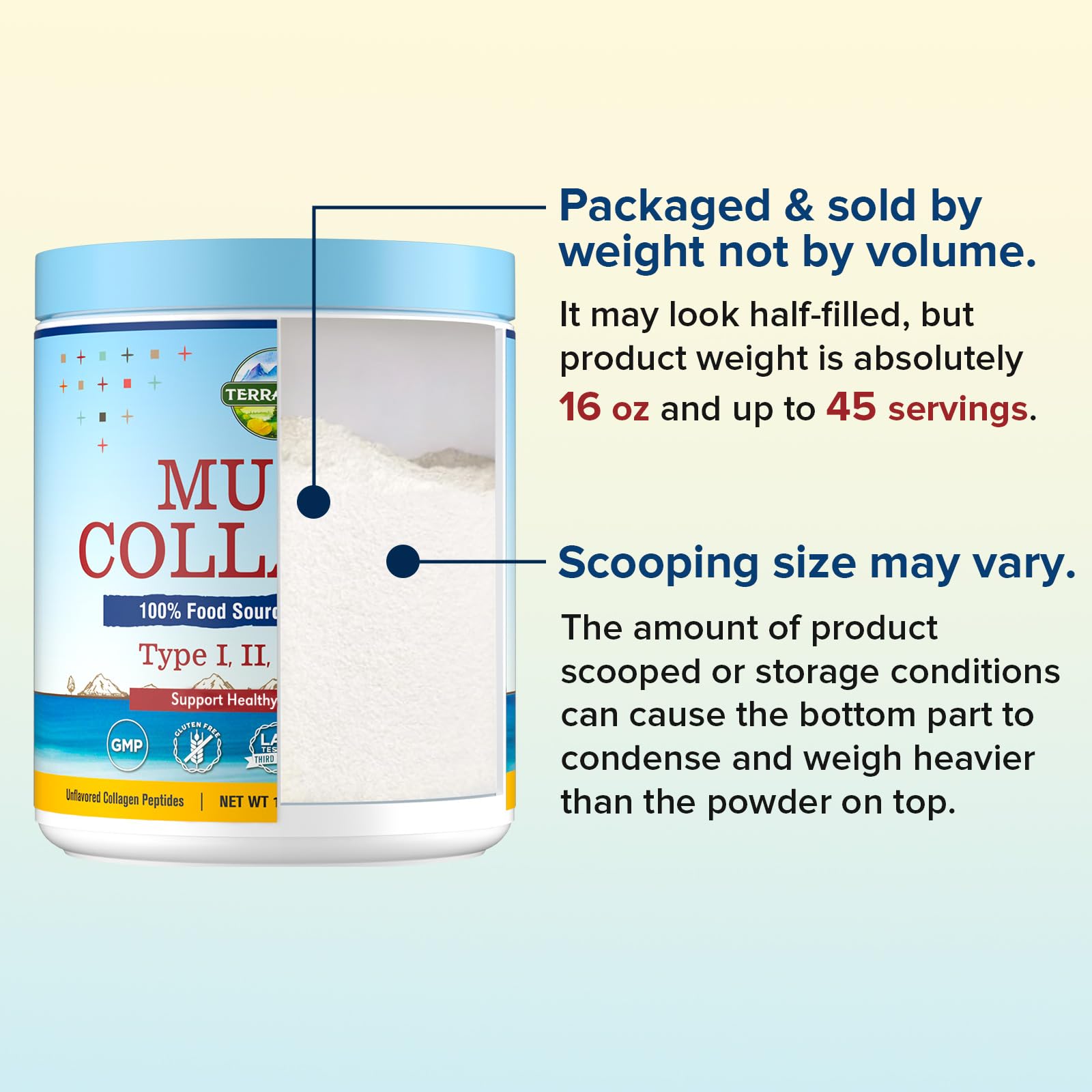Collagen powder being mixed into a beverage for fast dissolve