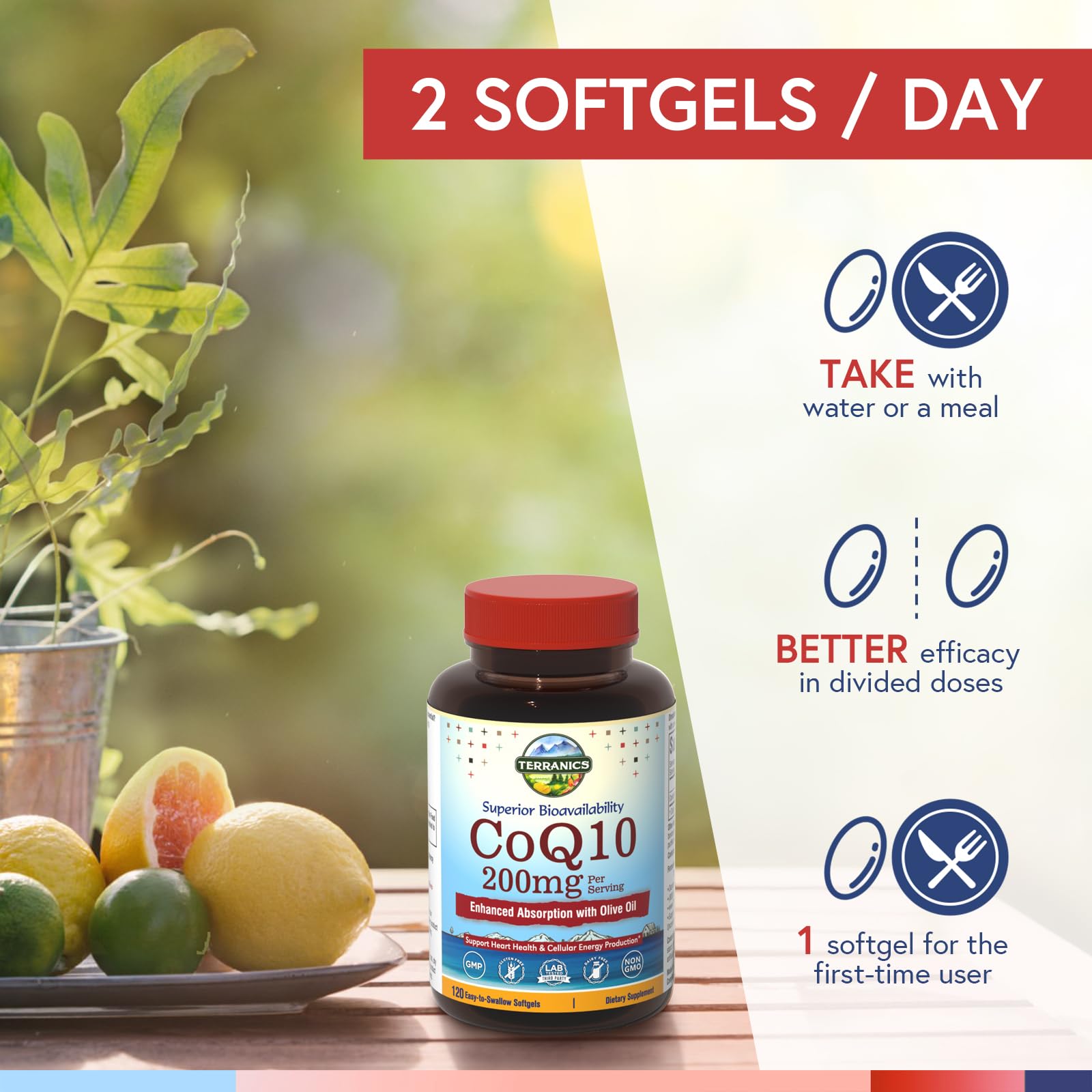 Dairy-free and gluten-free CoQ10 supplement