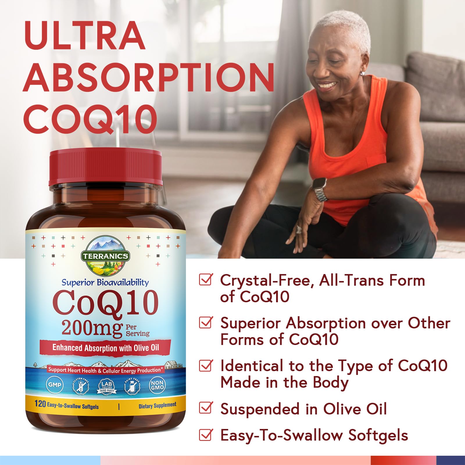 Double antioxidant support with CoQ10 and olive oil