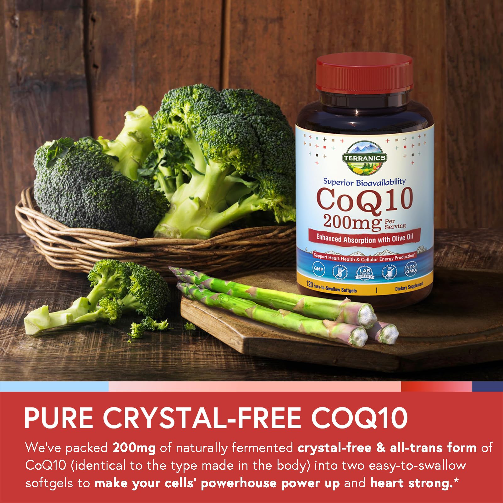 Easy-to-swallow CoQ10 softgels in light-protected packaging