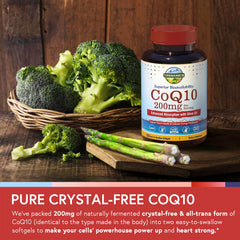 Easy-to-swallow CoQ10 softgels in light-protected packaging