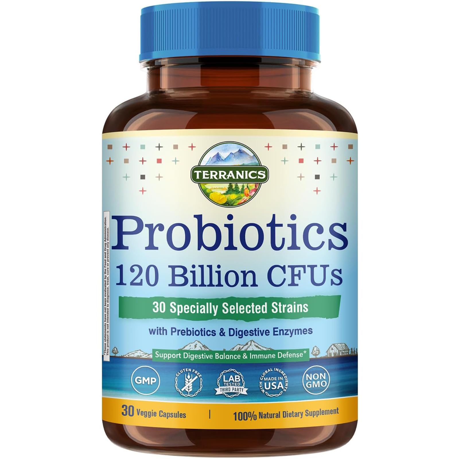 Terranics Probiotics 120 Billion CFU bottle