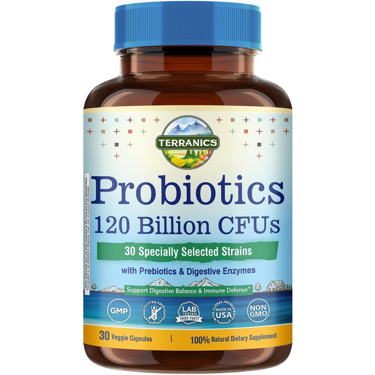 Terranics Probiotics 120 Billion CFU bottle