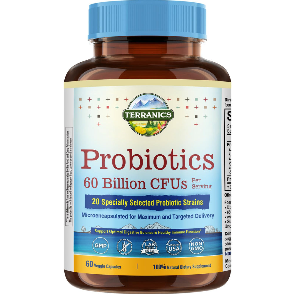 Terranics Probiotics 60 Billion CFU bottle label