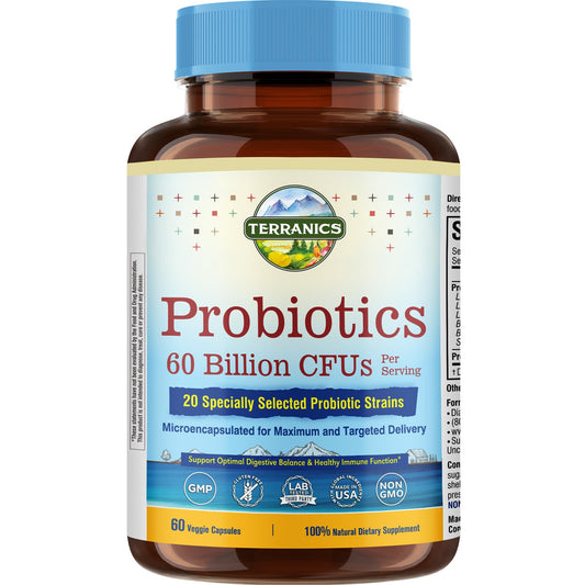 Terranics Probiotics 60 Billion CFU bottle label