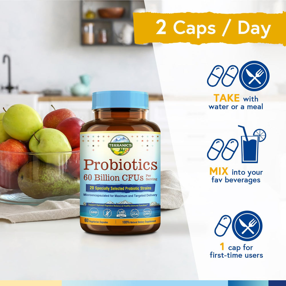 Shelf-stable probiotic capsules in container
