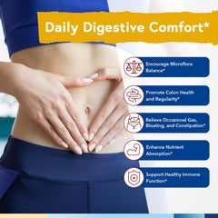 Probiotic capsule with prebiotic illustration