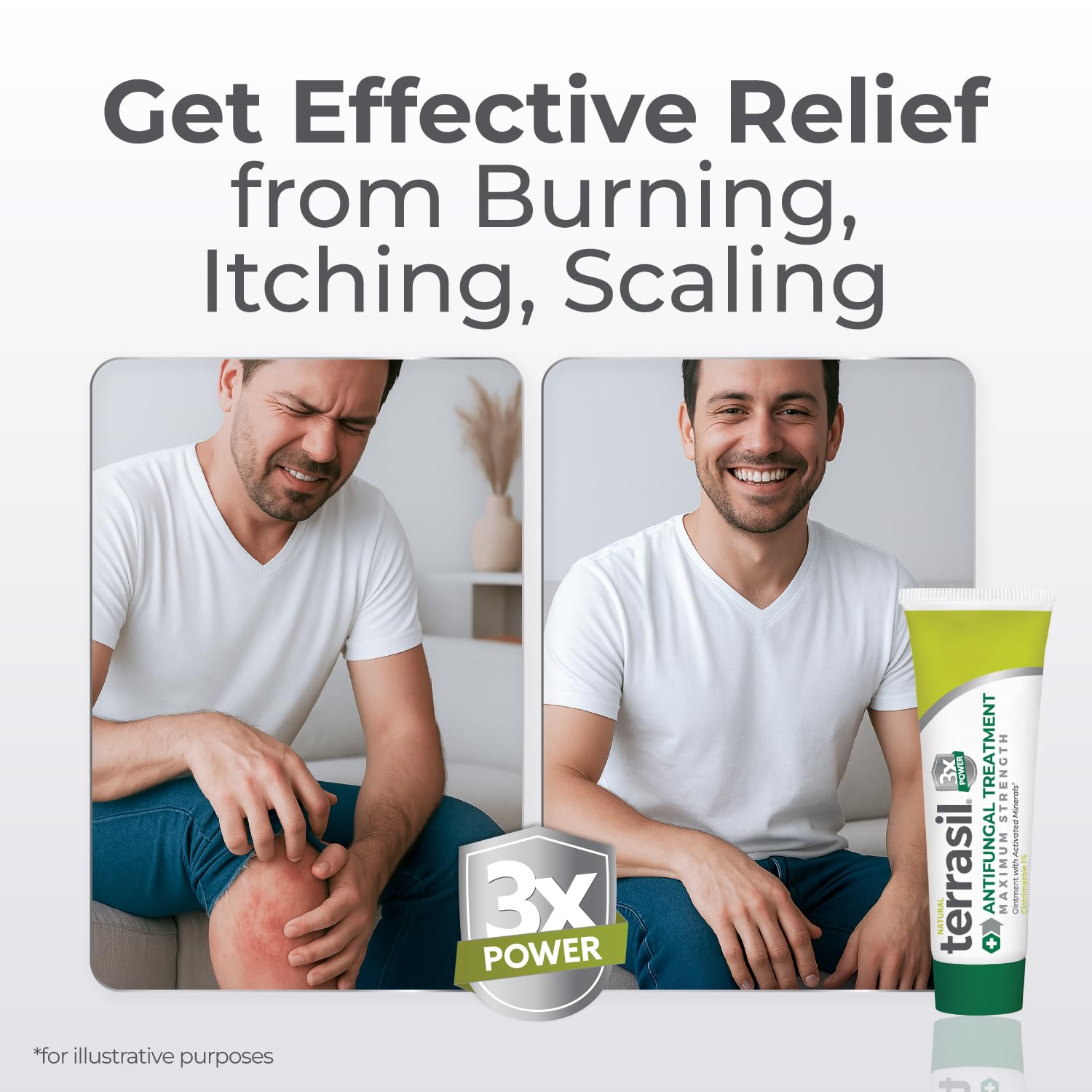 Terrasil antifungal cream application on foot demonstrates use for athlete's foot.
