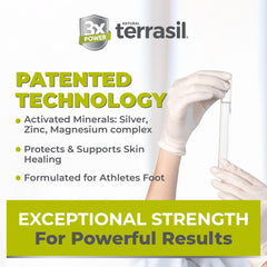 Terrasil Antifungal Soap bar close-up highlights natural, paraben-free formulation.