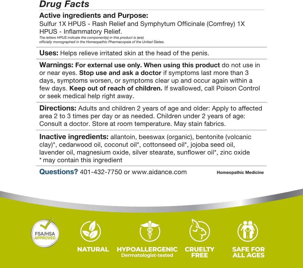 Terrasil Balanitis Relief information card shows FSA and HSA eligibility.