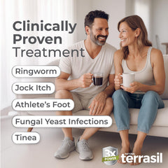 Terrasil Clotrimazole jar packaging highlighting activated minerals.