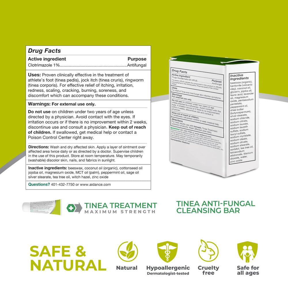 Terrasil kit packaging open shows tube and soap bar for convenient care.