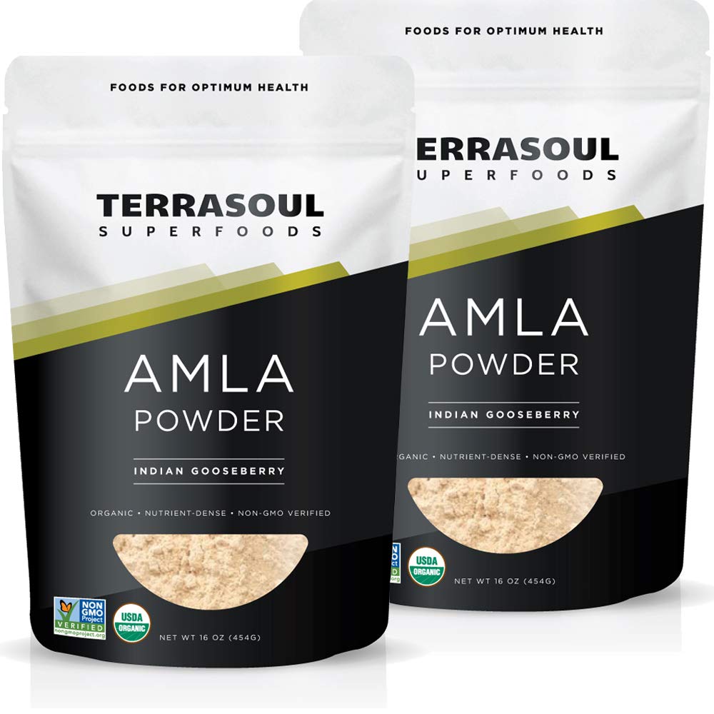 Terrasoul Organic Amla Berry Powder 2 lb bag label