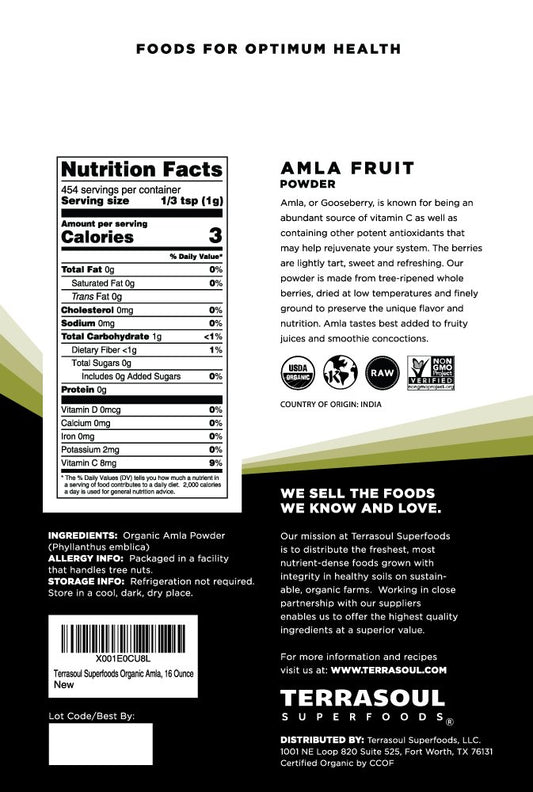 Close-up of fine amla berry powder texture