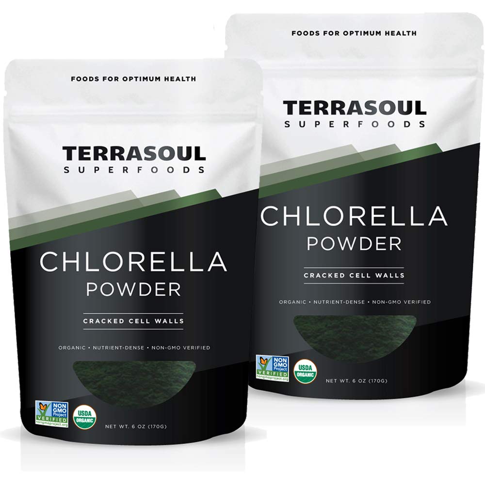 Terrasoul Chlorella Powder Cracked Cell Walls 12 oz 2 Pack - Front View