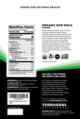 Terrasoul Maca Powder 1 lb back of package