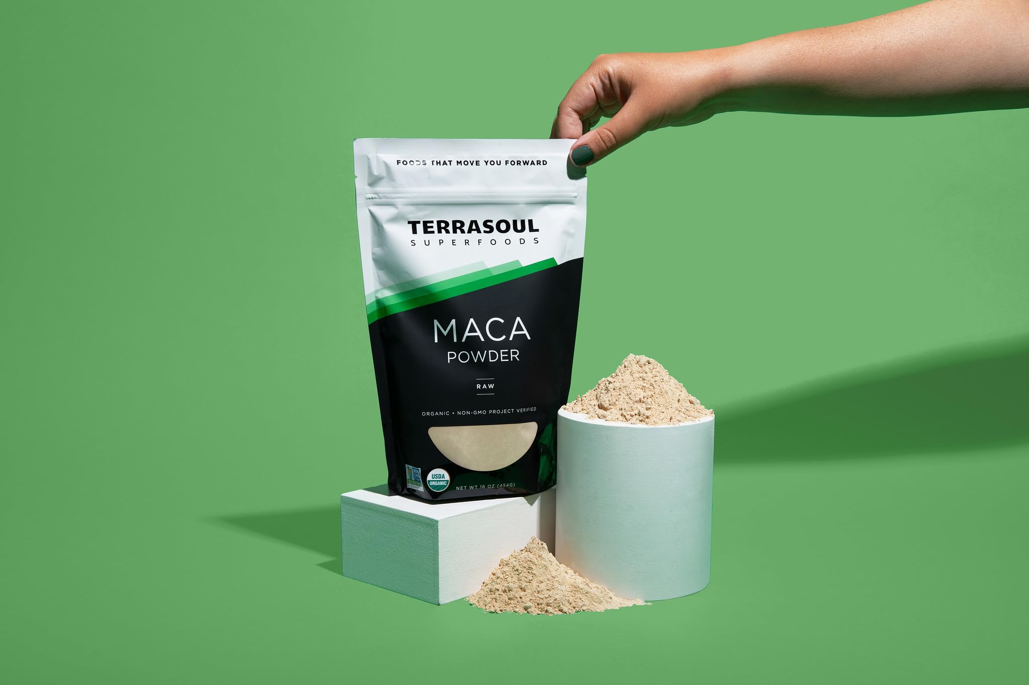 Terrasoul Maca Powder 1 lb bag close-up
