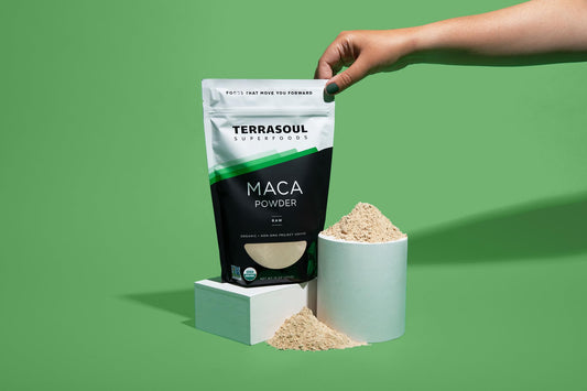 Terrasoul Maca Powder 1 lb bag close-up