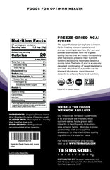 Terrasoul Organic Acai Berry Powder 4 oz x 2 back view