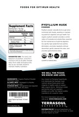 Organic, non-GMO, Earth Kosher psyllium husk powder