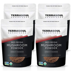 Terrasoul Organic Reishi Mushroom Powder 4:1 Extract – 22 oz, 4 pack