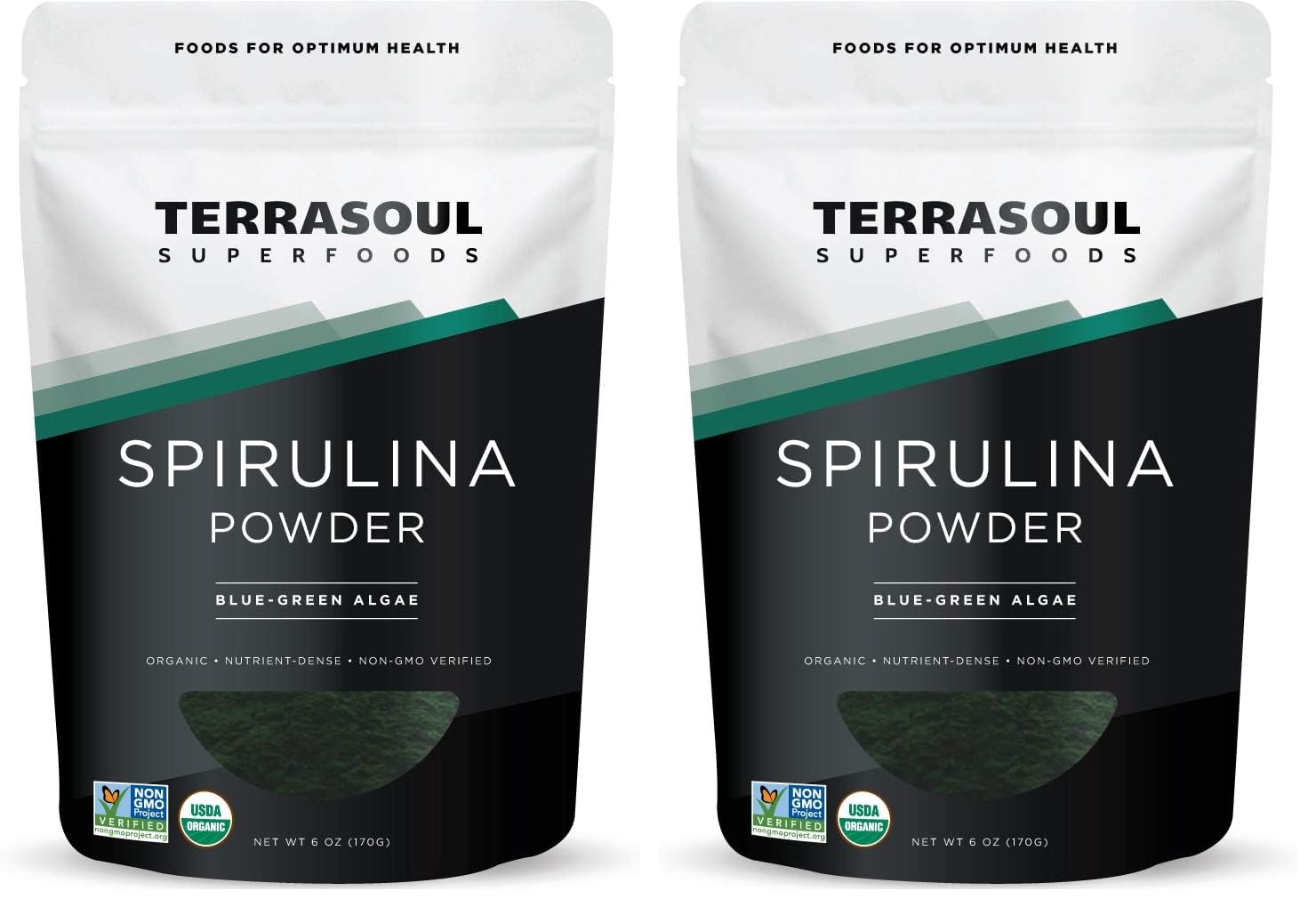 Terrasoul Organic Spirulina Powder 6 oz Pack of 2 — front view