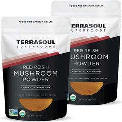 Terrasoul Reishi Powder 4:1 Extract front view in 11 oz two-pack