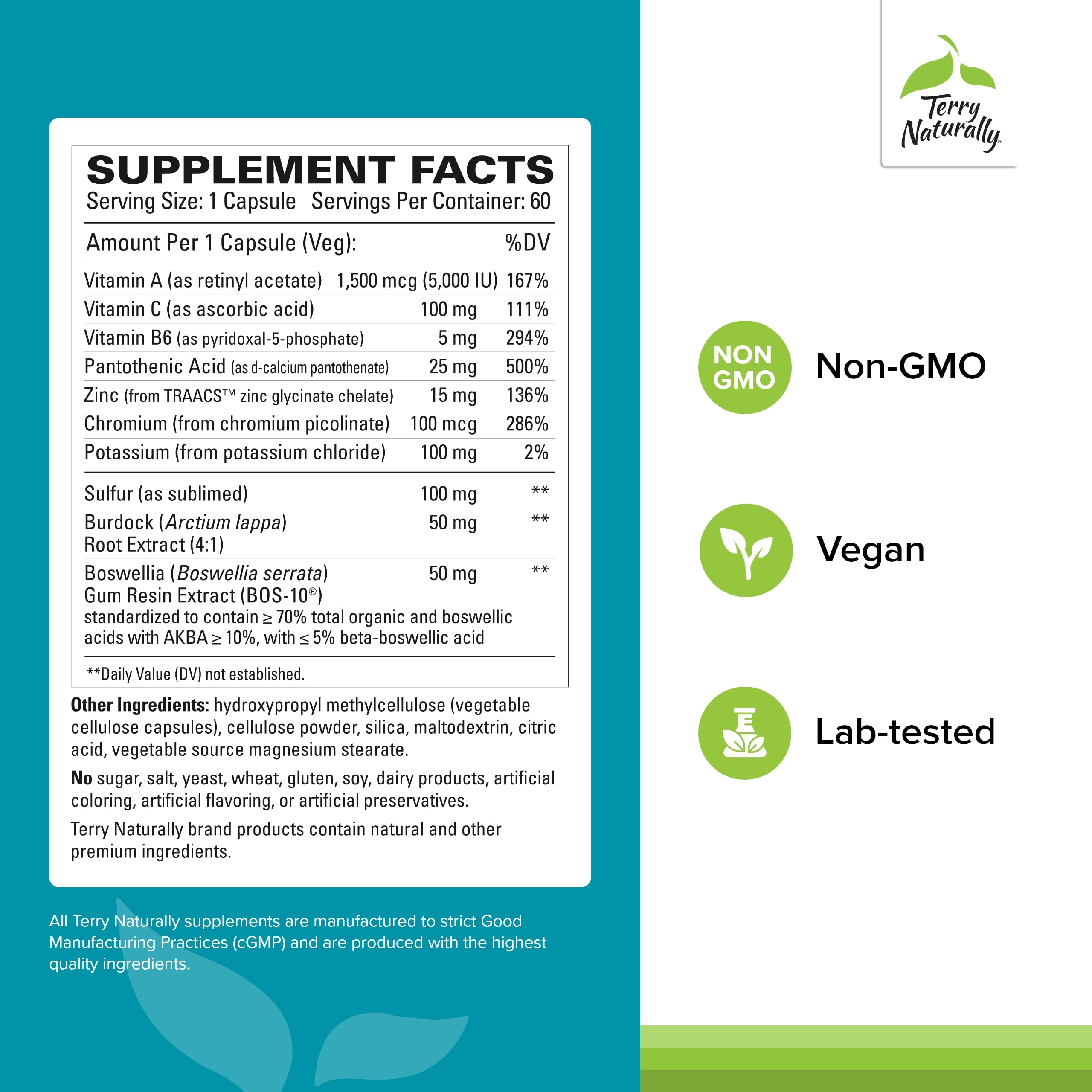 Graphic illustration of key nutrients: Vitamin A, Vitamin C, and Zinc