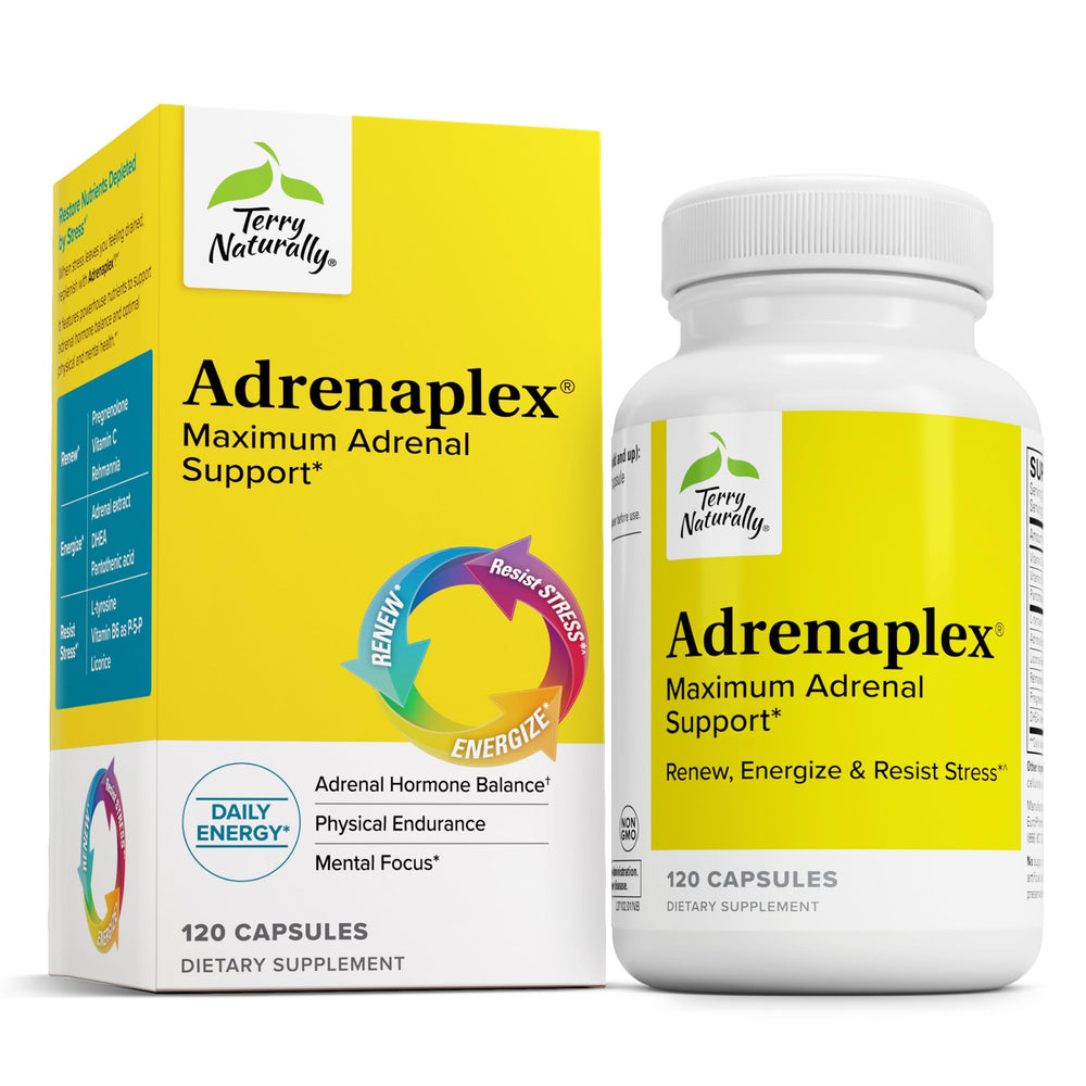 Terry Naturally Adrenaplex bottle front for easy daily adrenal support.