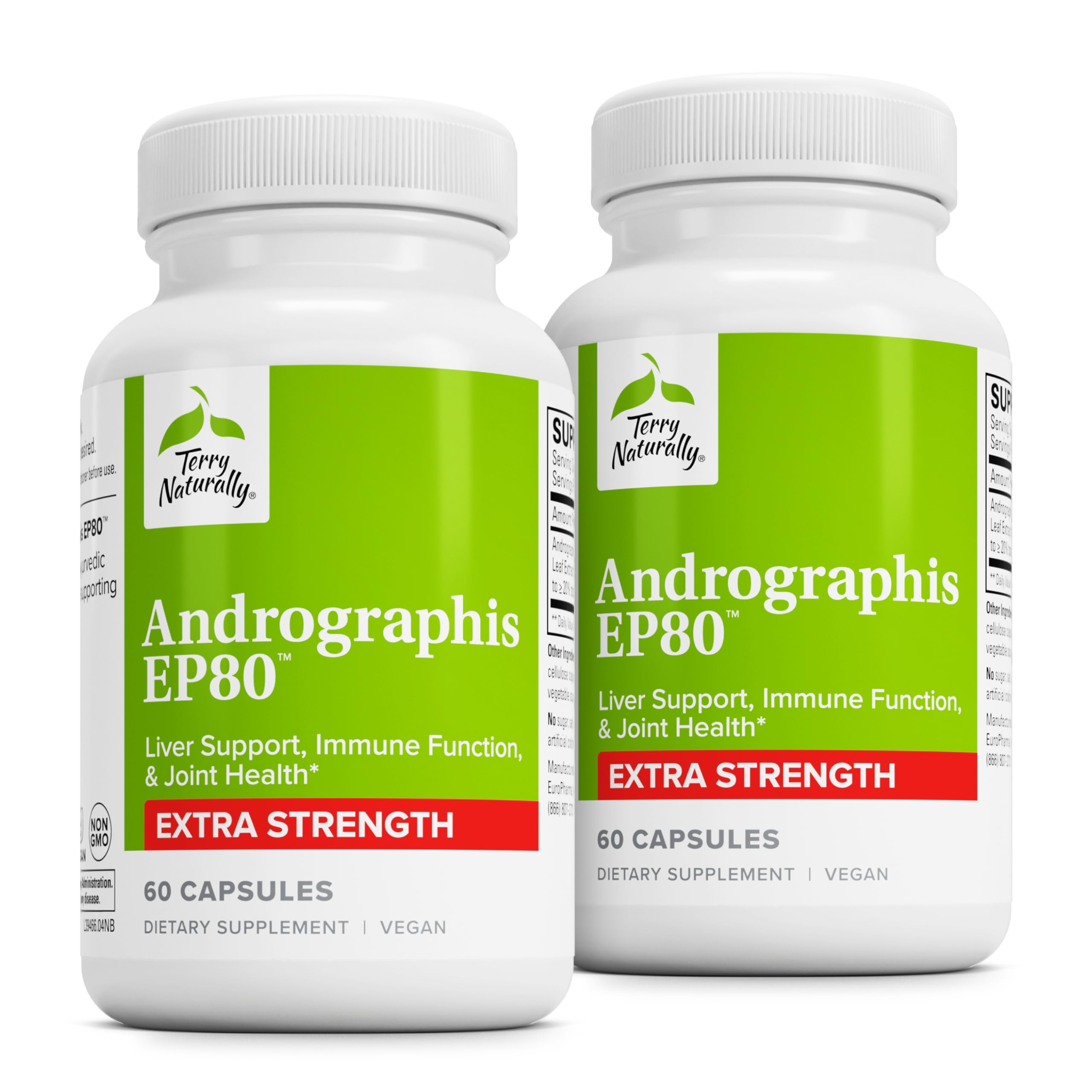 Bottle of Terry Naturally Andrographis EP80 Extra Strength