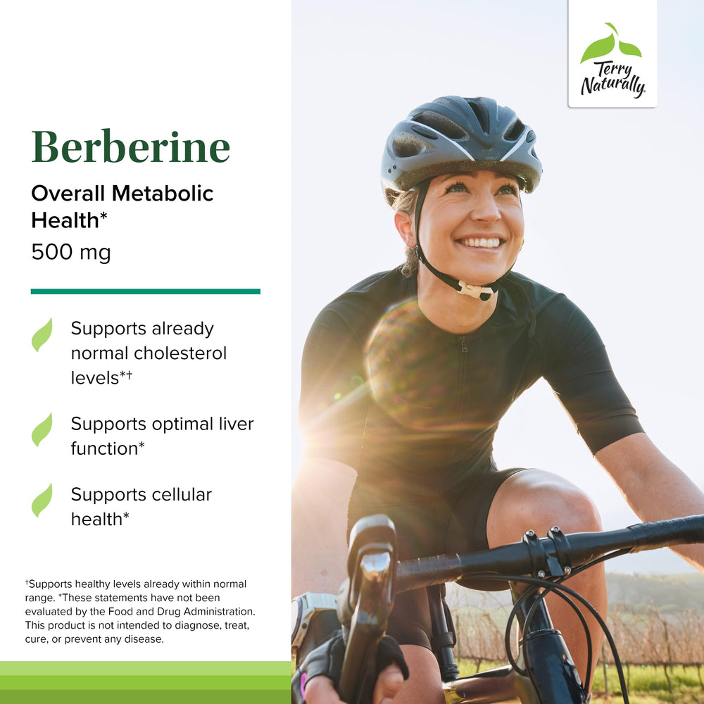 Bottle of Terry Naturally Berberine capsules