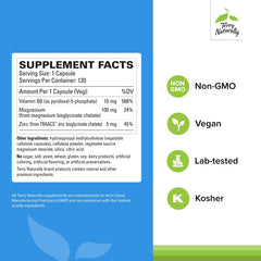 Graphic showing magnesium, P5P form of vitamin B6, and zinc