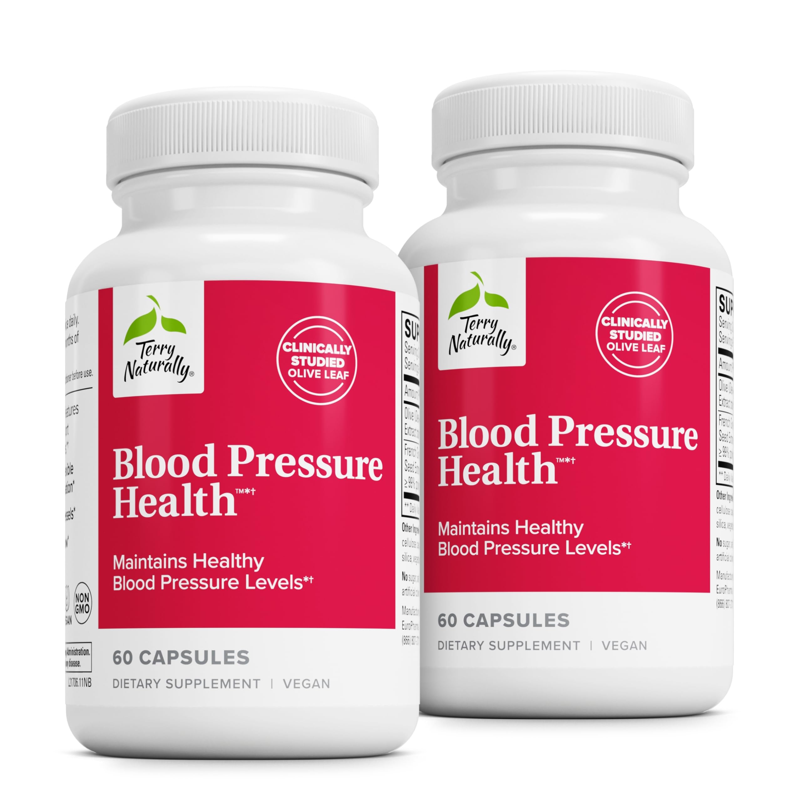 Bottle of Terry Naturally Blood Pressure Health with 60 capsules